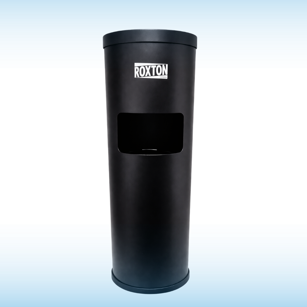 Matte Black Stainless Steel Floor Stand Disinfecting Wipes Dispenser